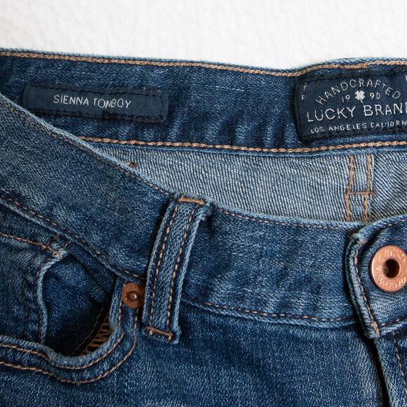 Lucky Brand Jeans Womens 2 - 27x29 Sienna Tomboy Straight Fit Med Blue Wash - Picture 4 of 10